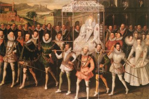 A procession of Elizabeth I and her court.